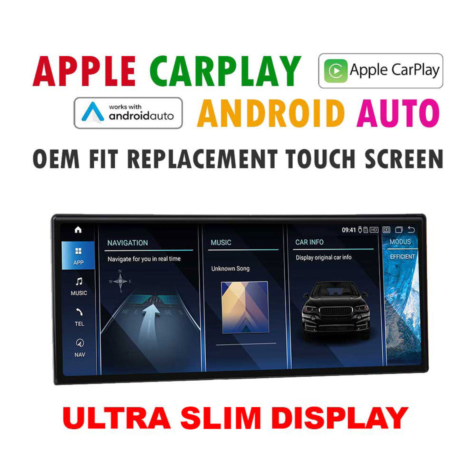 (PRO Lite) 2009 - 2016 BMW 7 Series F01 F02 F03 F04 Replacement 10.25" / 12.3″ ULTRA SLIM BMW Screen | Built-in Apple CarPlay Android Auto | USB Multimedia System