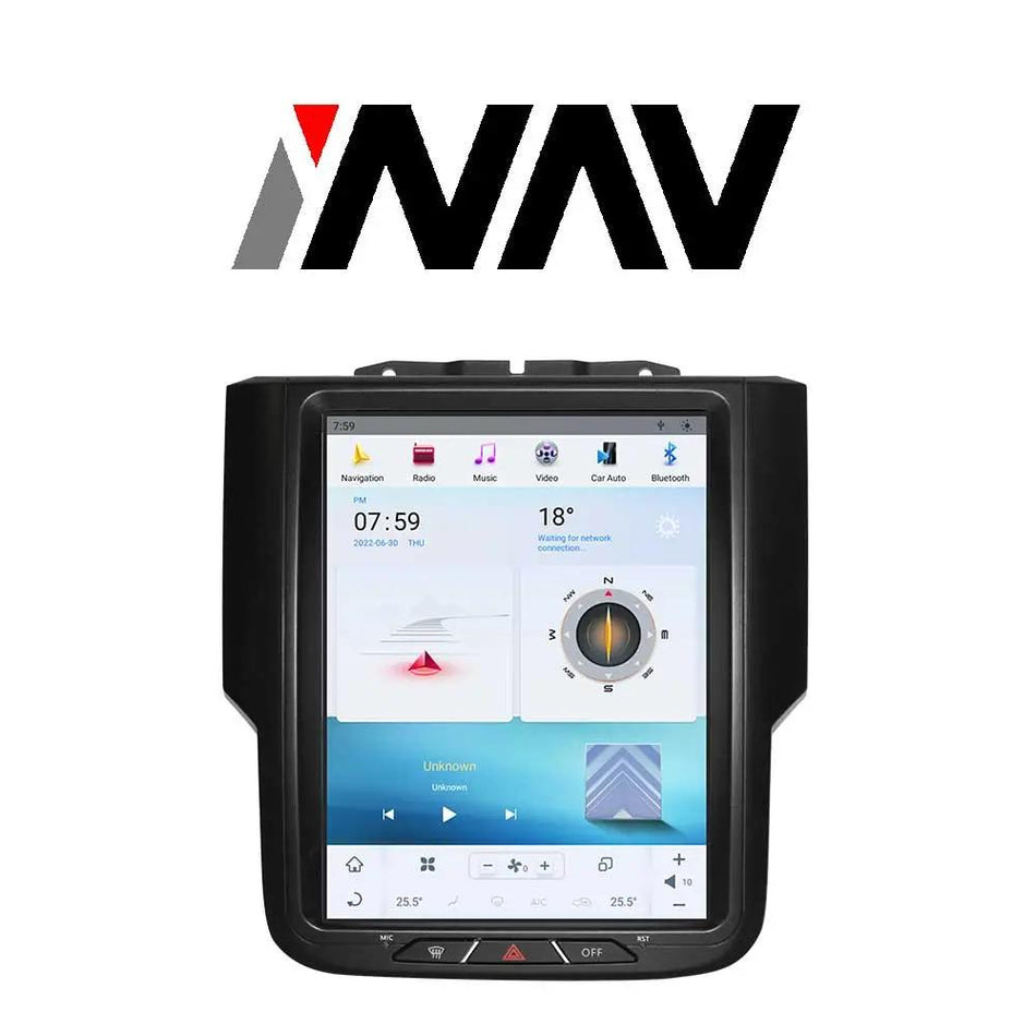 (2013 - 2017) Dodge Ram Tesla Style Android Ford Android Screen Replacement | GPS | WIFI | BT | A2DP | USB Multimedia