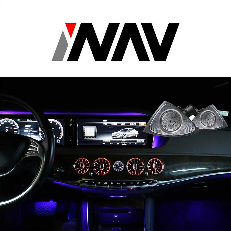 Mercedes Benz S Class (W222) (W223) - 64 Colors 3D Rotary Tweeter & Air Vents AMBIENT LIGHTING Package