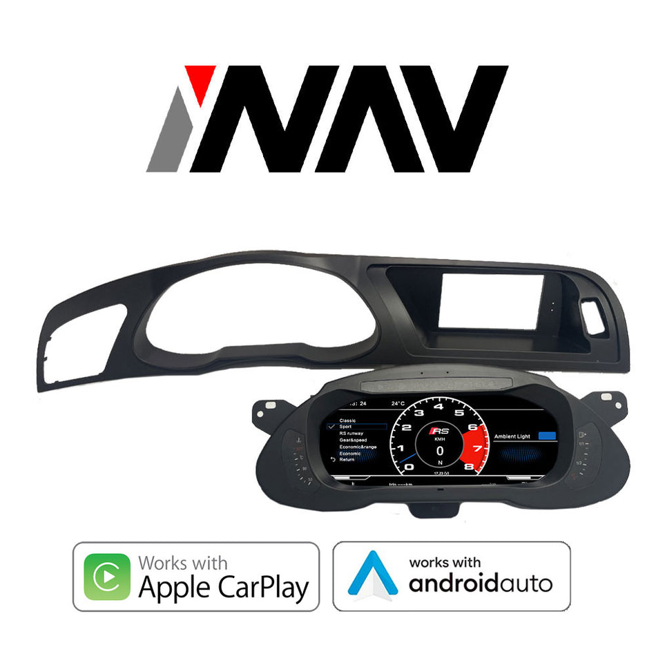 2013 - 2016 Audi A4 / S4 / RS4 OEM FIT Digital Audi Digital Cluster with Built-in Apple CarPlay / Android Auto Dashboard Gauge Cluster