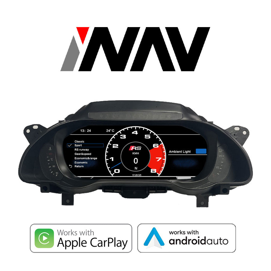 2009 - 2016 Audi A5 / S5 / RS5 OEM FIT Digital Audi Digital Cluster with Built-in Apple CarPlay / Android Auto Dashboard Gauge Cluster