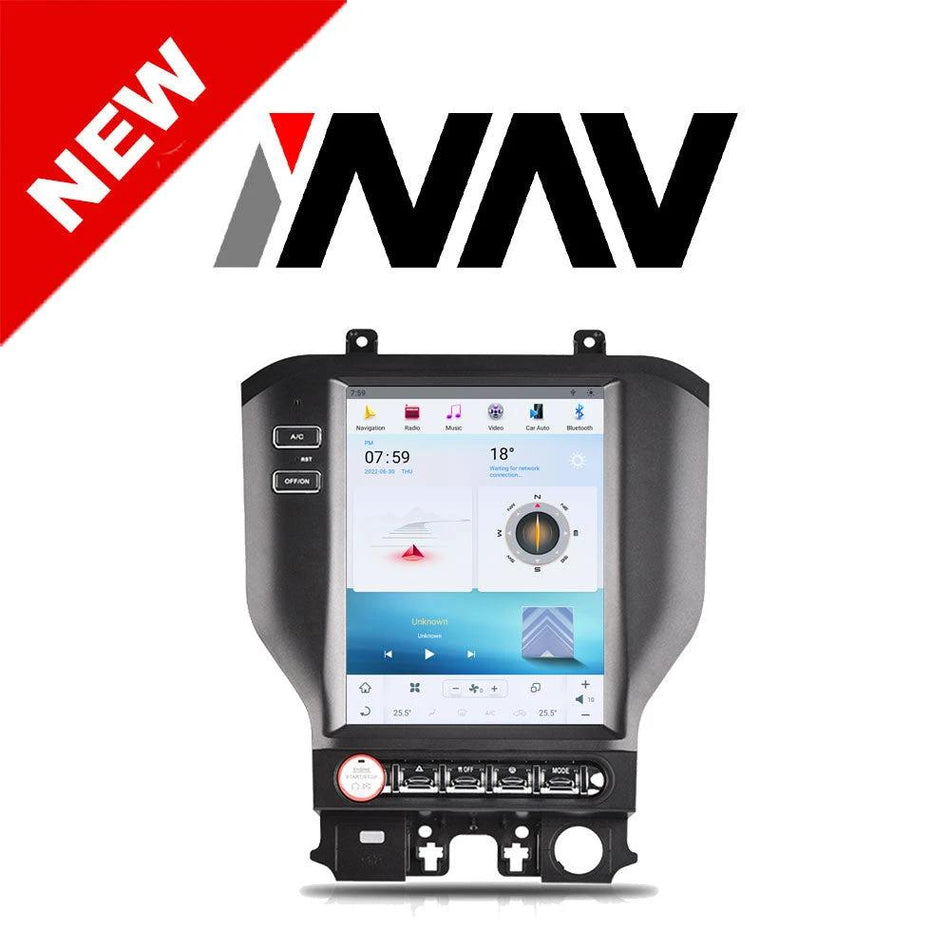 (2015 - 2022) Ford Mustang Tesla Style Android | GPS | WIFI | BT | A2DP | OEM Fit Replacement Screen