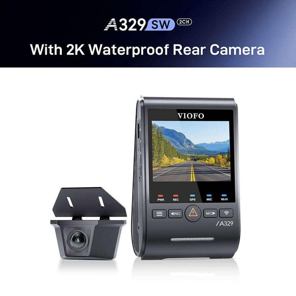 VIOFO A329SW 2CH 4K 60FPS+2K Waterproof Rear Camera with Sony STARVIS 2 Sensor HDR, Support SSD Storage, Cables in Various Lengths for Flexible Installation